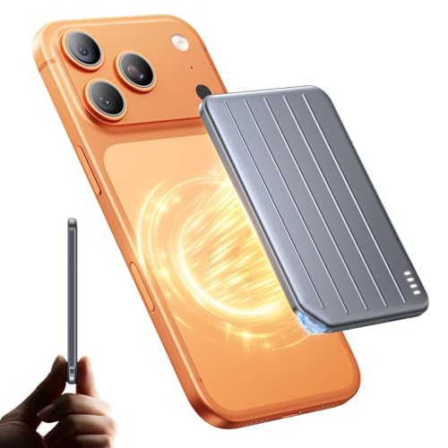 MagSafe対応 モバイルバッテリー 8000mAh マグネット ワイヤレス Amazon | モバイルバッテリー MagSafe対応 超薄型 8mm 軽量 小型